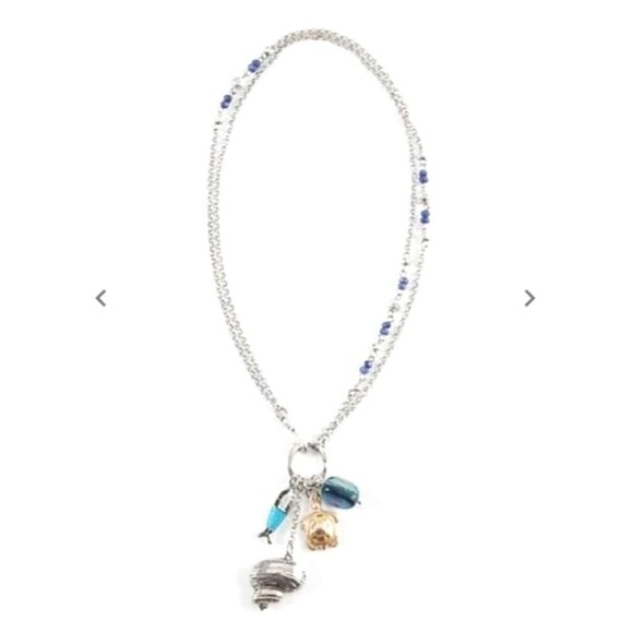 J. Jill Charm Necklace Rising Tides Convertible Turtle Fish Shell Abalone Jade - Picture 12 of 13